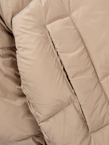 Doudoune Matelassée Réversible en Duvet avec Col Montant