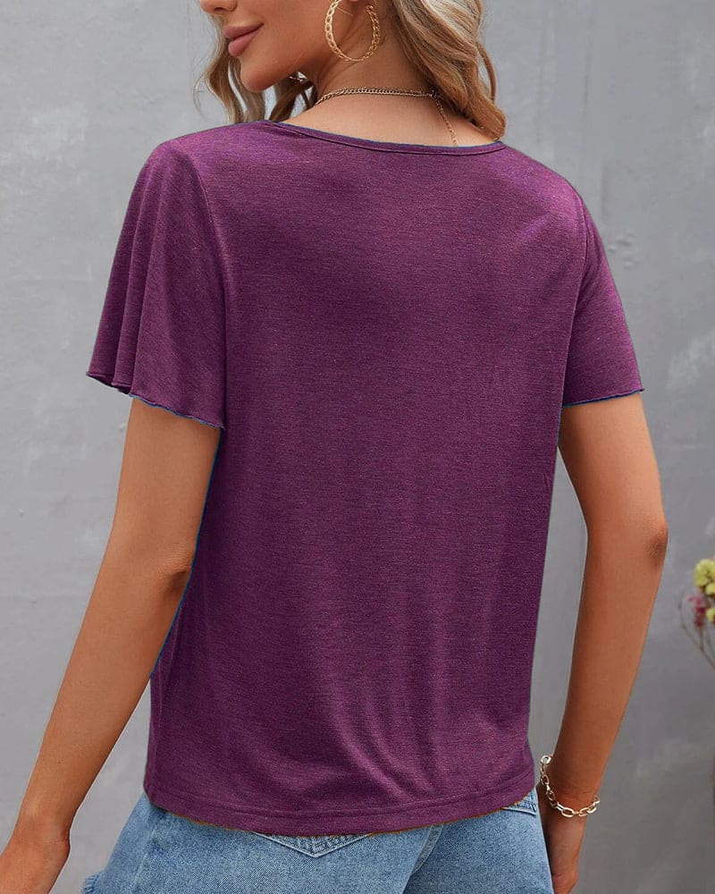 Levoire | T-Shirt Avec Un Décolleté Dans Une Couleur Unie