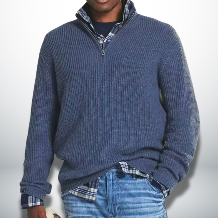 Levoire | Pull chaud avec col roulé Blu