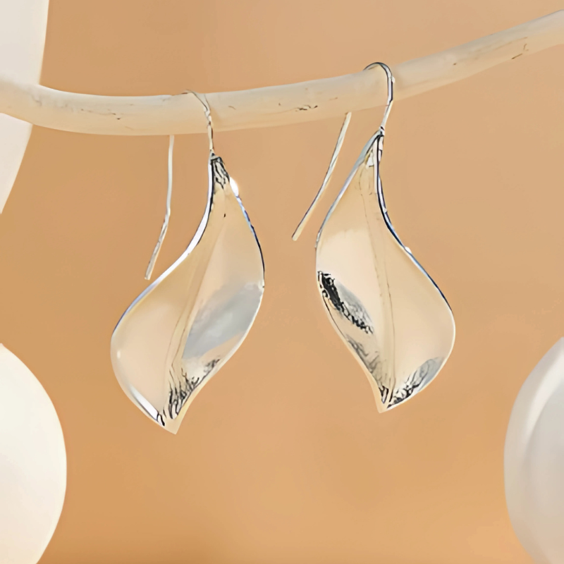 Levoire | Boucles D'Oreilles En Argent En Forme De Feuille Pour La Récolte Du Vin