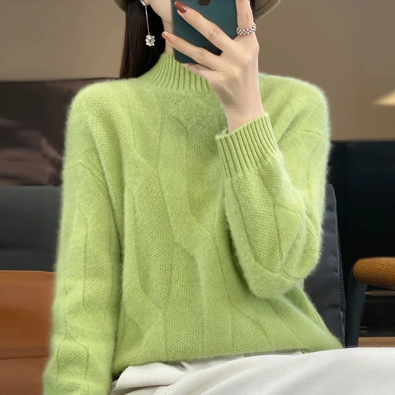Levoire | Cachemire Tricot Femmes Surpoids Doux Et Chaud Tricoté Pull Vert