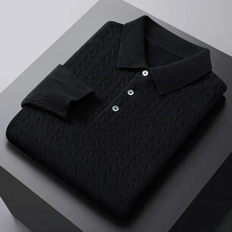 Levoire | Polo En Tricot Pour Hommes Avec Élégance Noir