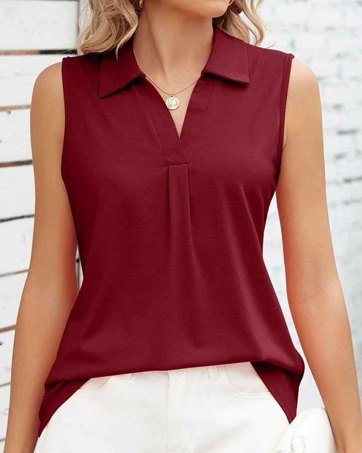 Levoire | Blouse Sans Manches Dans Une Couleur Unie Bordeaux