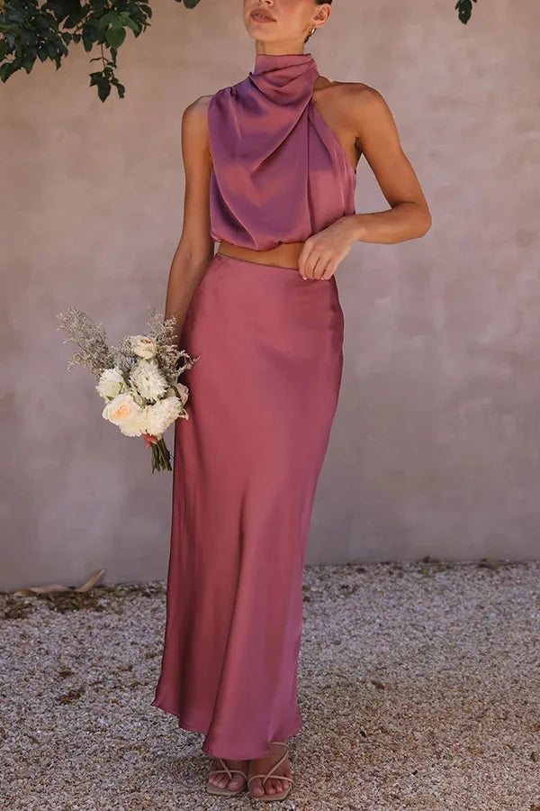 Levoire | Combinaison De Top Et Jupe Maxi Rosa