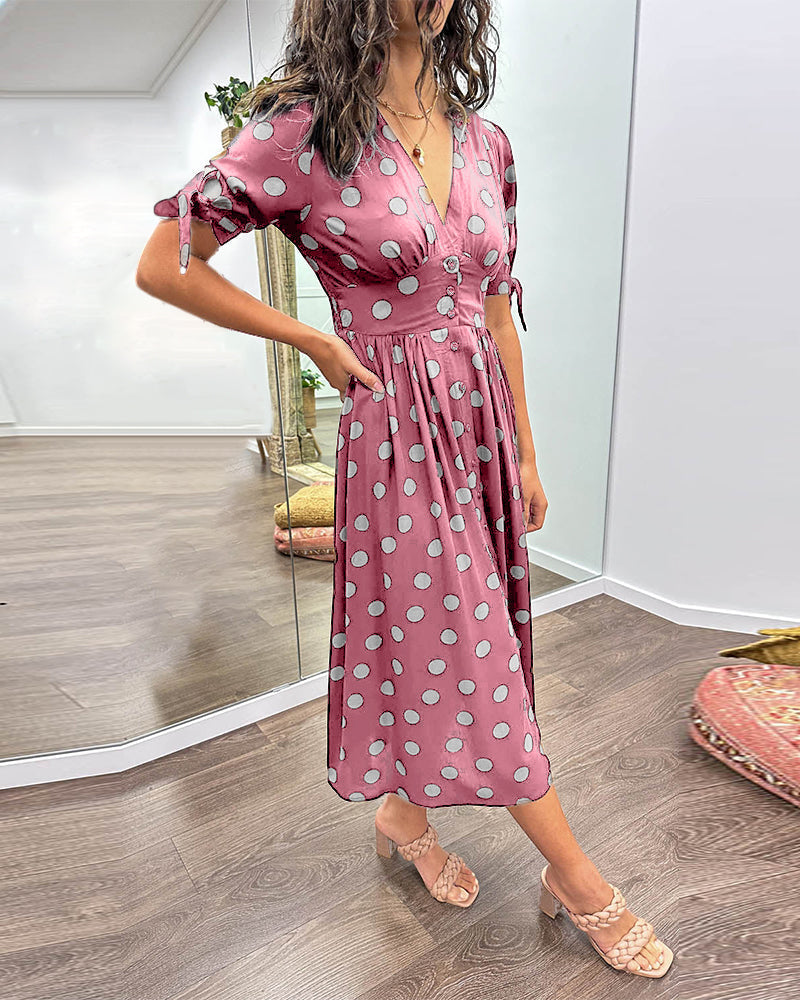 Levoire | Robe avec décolleté en V et pois