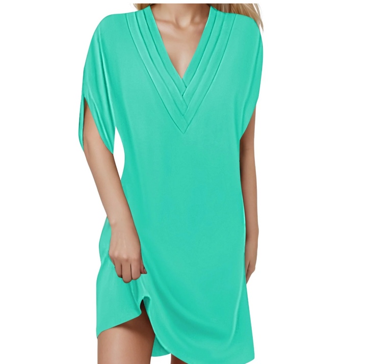 Levoire | Robe Élégante Avec Décolleté En V Bleu
