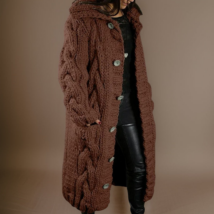 Levoire | Long Cardigan Femmes Cozy Days Braun