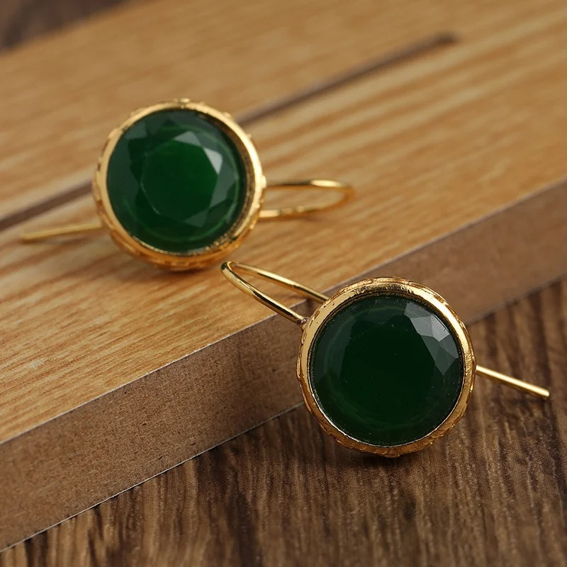 Levoire | Boucles D'Oreilles En Pierres Précieuses Vertes Plaquées Or