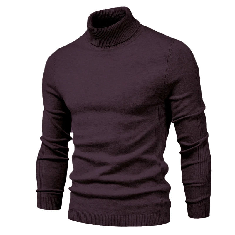 Levoire | Pull À Col Roulé Décontracté Pour Hommes Lilas