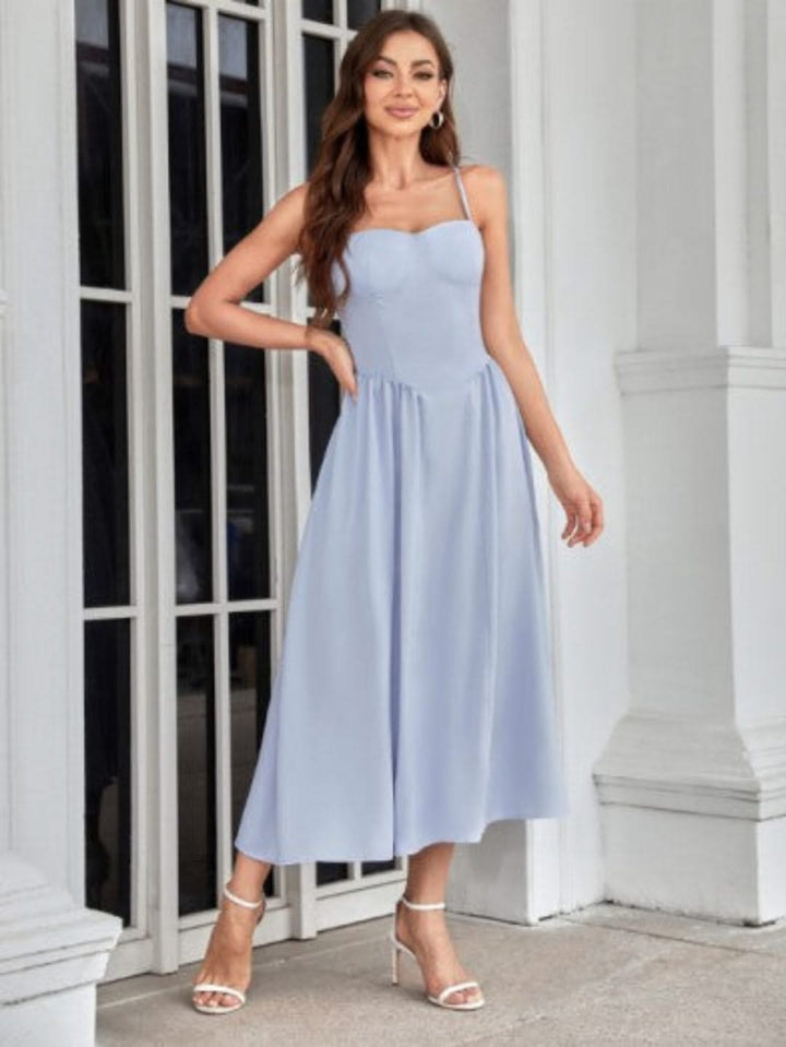Levoire | Bustier Élégant Avec Décolleté Carré Et Poches Pour Femmes Bleu clair