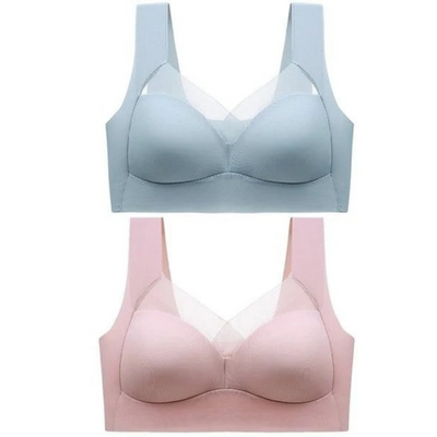 Levoire | Confortable Sans Couture Soutien Gorge 1x Bleu clair + 2x Rose (1+2 Gratuit)