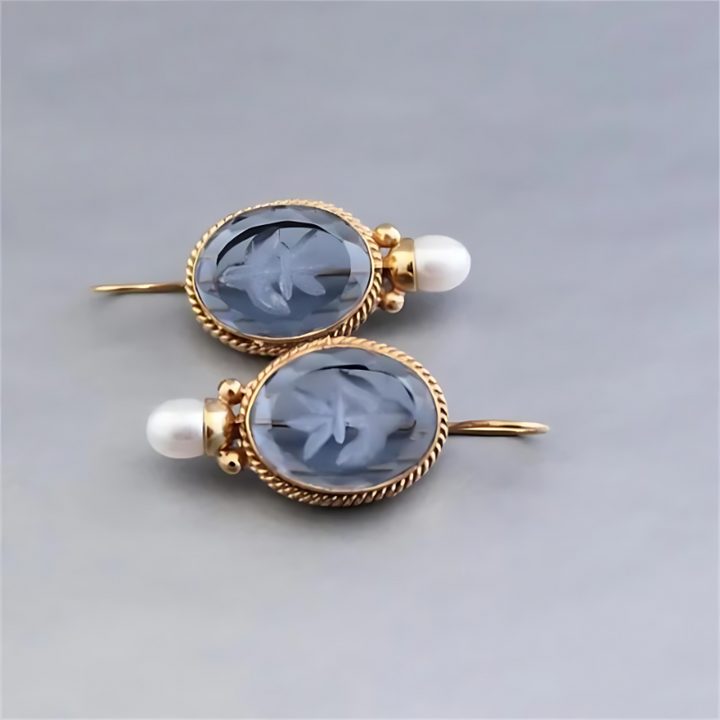 Levoire | Collection De Vin Cameo Boucles D'Oreilles Finition Perle Or 4 cm