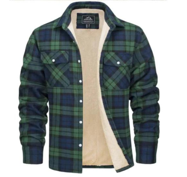 Levoire | Veste en flanelle raide Vert