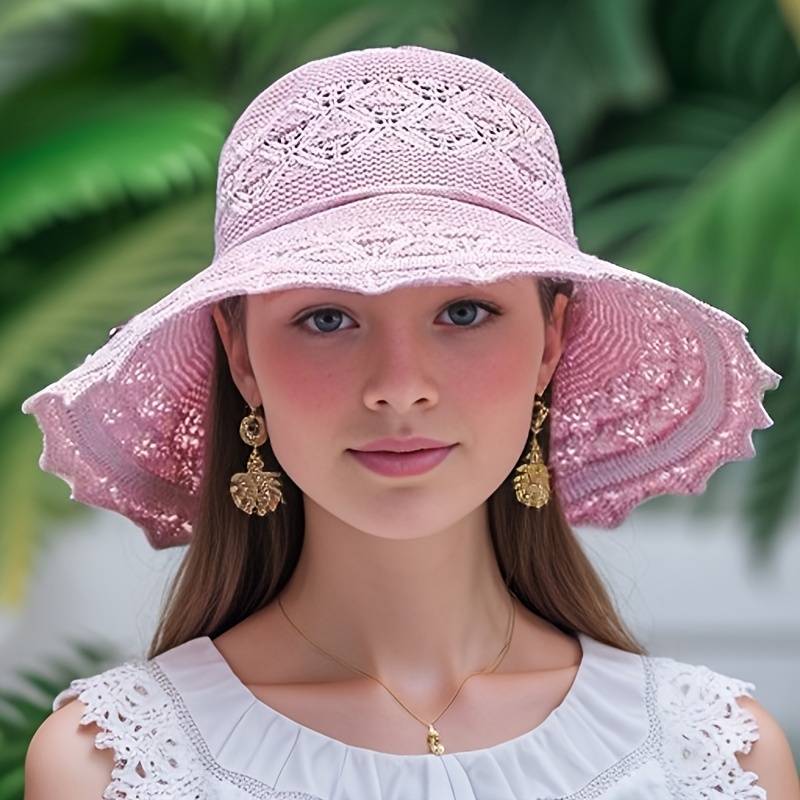 Levoire | Chapeau de soleil pliable à large bord élégant Rosa
