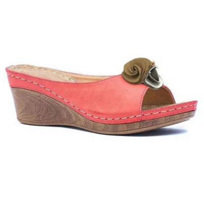 Levoire | Sandales compensées en cuir Rosa