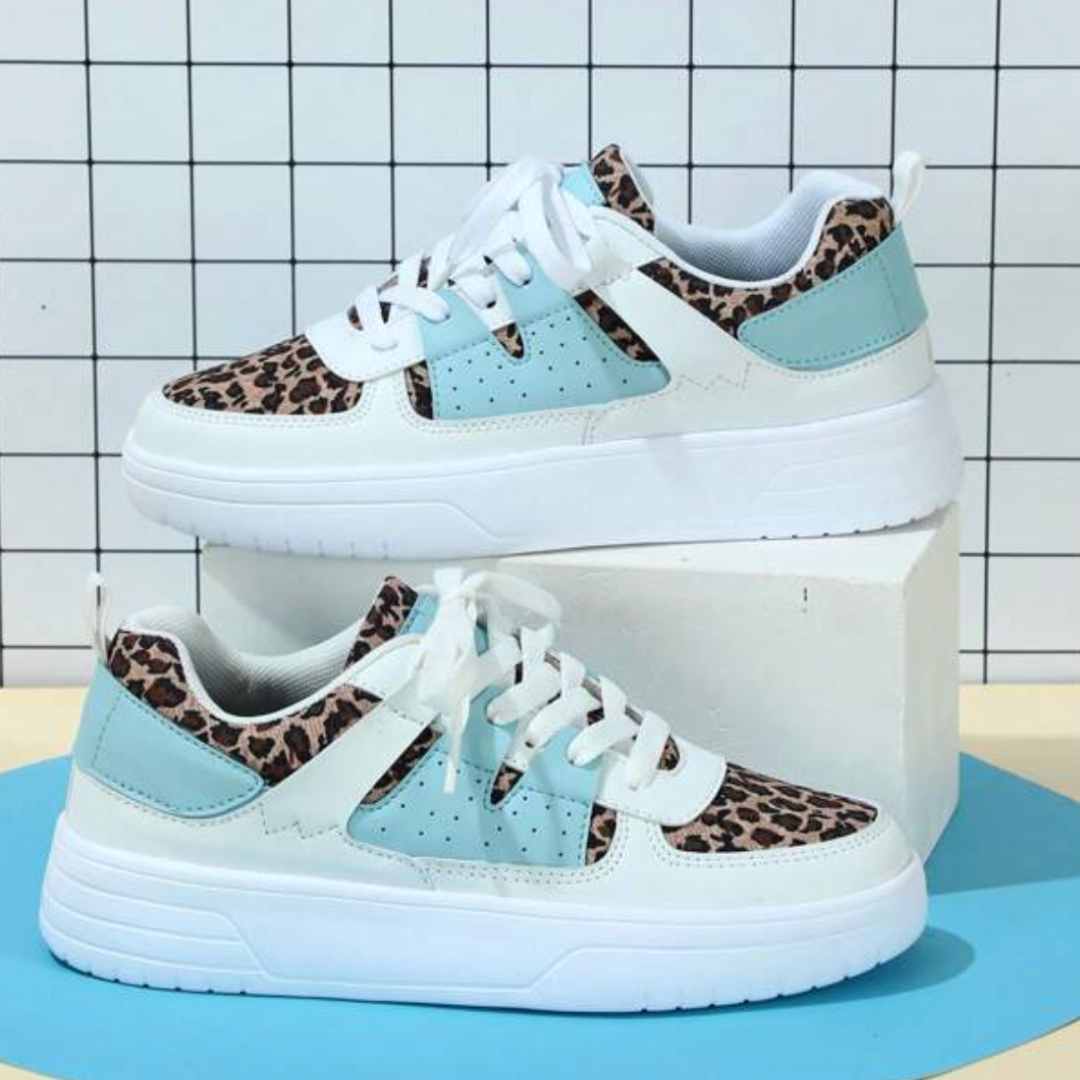 Levoire | Baskets Légères Colorées Pour - Femmes - À Lacets Lion-Turquoise