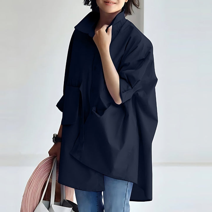 Levoire | Grande Taille Blouse Pour Femme Avec Col À Revers Et Manches Longues