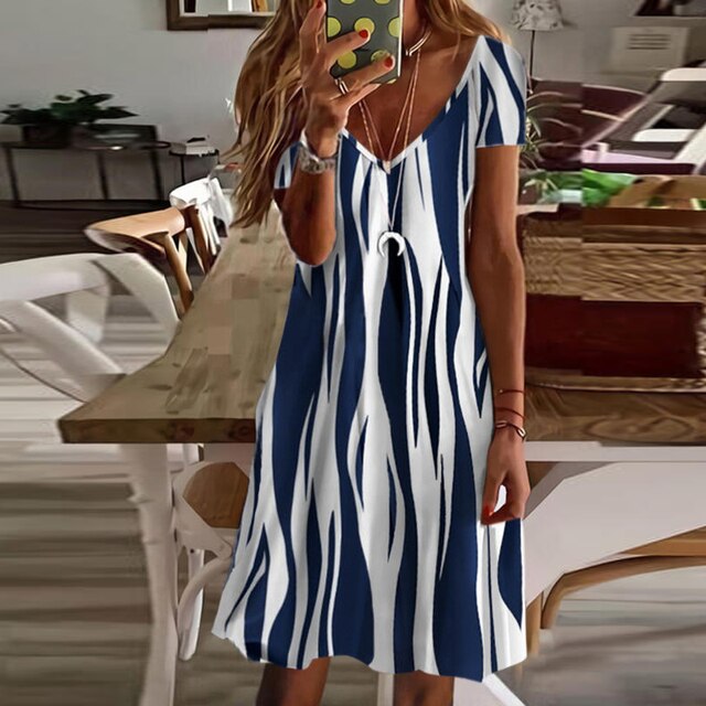 Levoire | Robe D'Été Gracieuse Bleu foncé