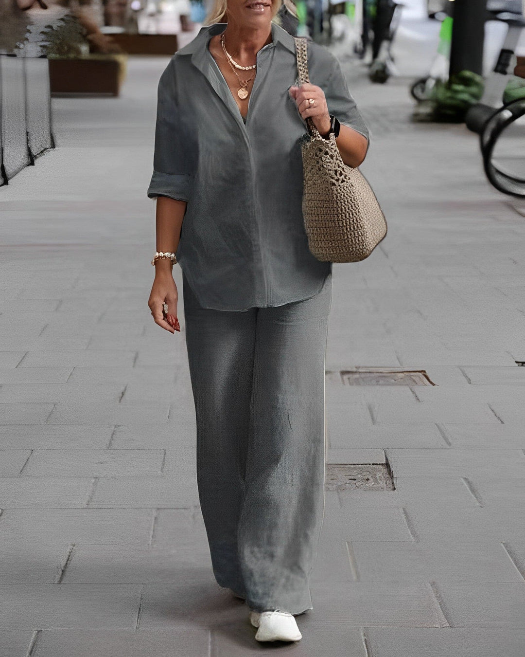 Levoire | Costume Décontracté À Manches Longues Dans Une Couleur Unie Gris