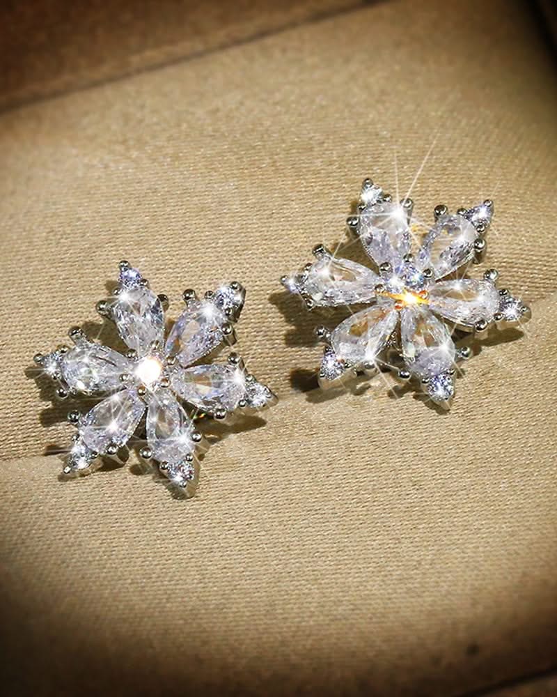 Levoire | Boucles D'Oreilles Zircon Fleur De Flocon De Neige