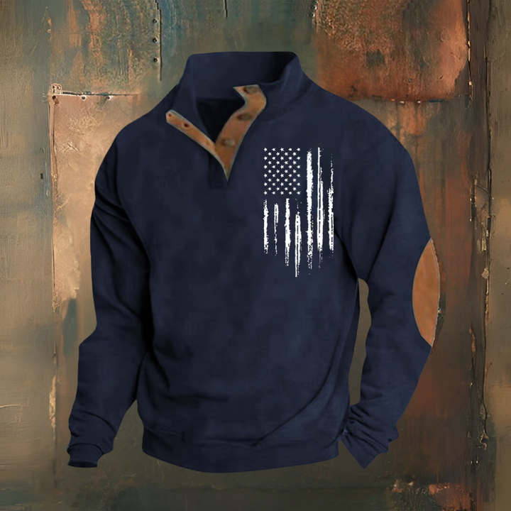 Levoire | Pull Avec Imprimé Drapeau Vintage Marine bleu