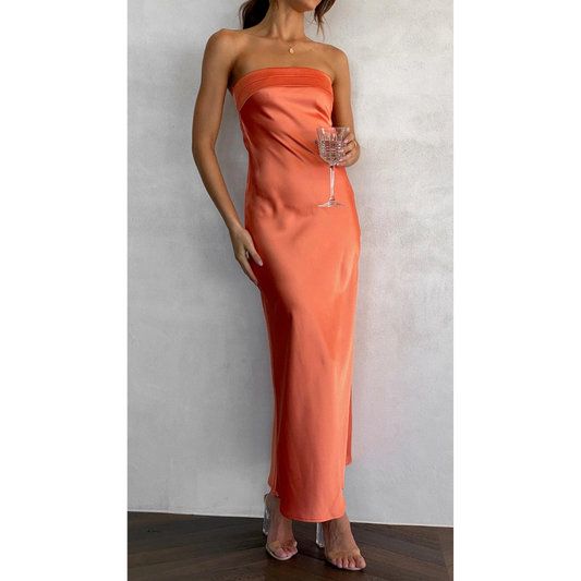 Levoire | Robe De Mariage Sans Bretelles Pour - Femmes - Maxi Orange