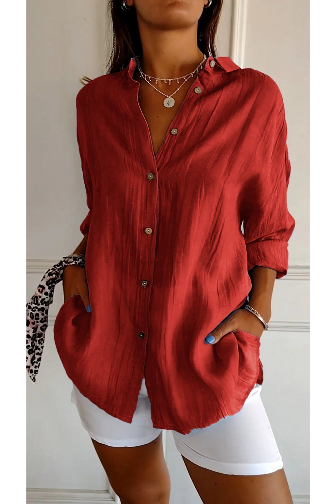 Levoire | Blouse Manches Courtes FR Femmes Long Rot