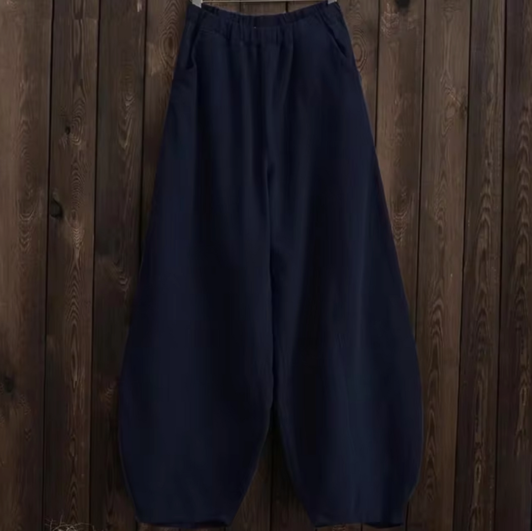 Levoire | Pantalon En Lin Et Coton Bleu marine