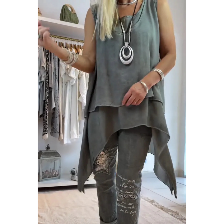 Levoire | Lssiges Sans Manche Top Et Pantalon Troit Pour Femmes