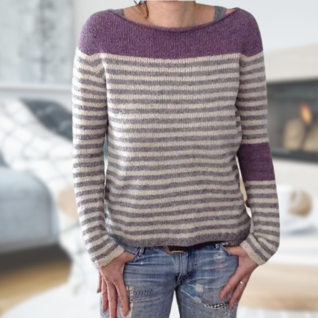 Levoire | Chauffe Pull Femmes Le Soir Violet et Gris