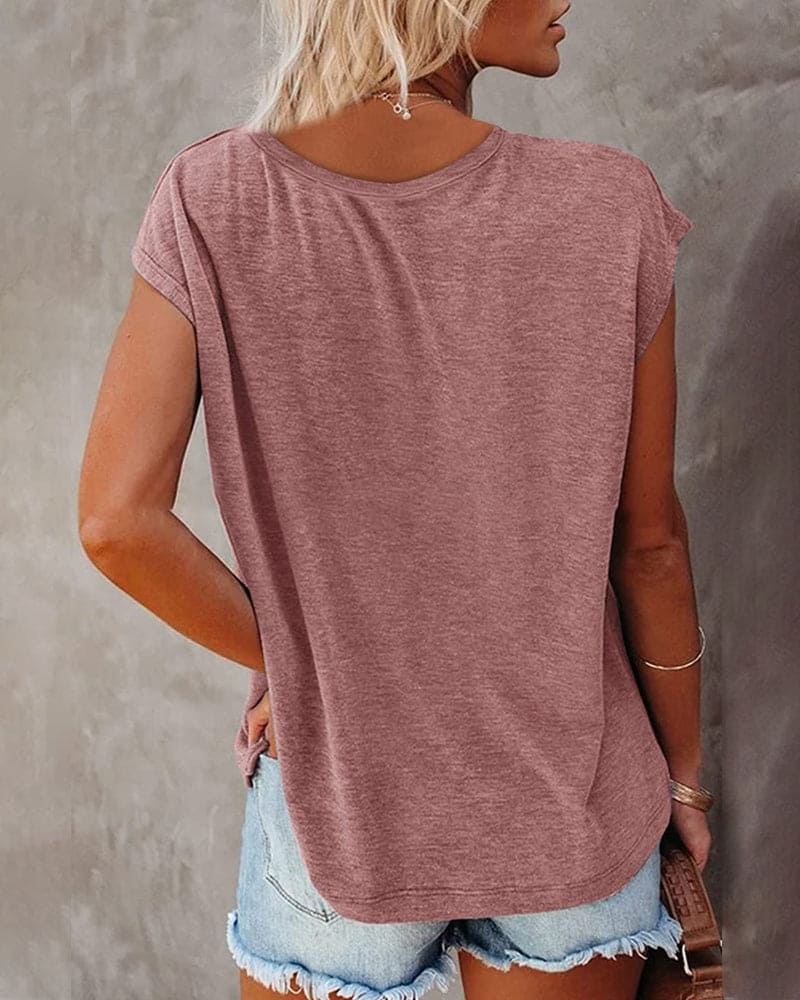 Levoire | T-Shirt En Une Couleur Uniforme Avec Un Col En V