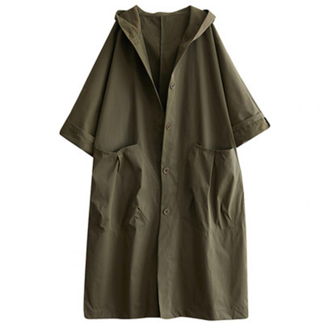 Levoire | Long Trench Coat Femmes Warm Armée verte Taille unique