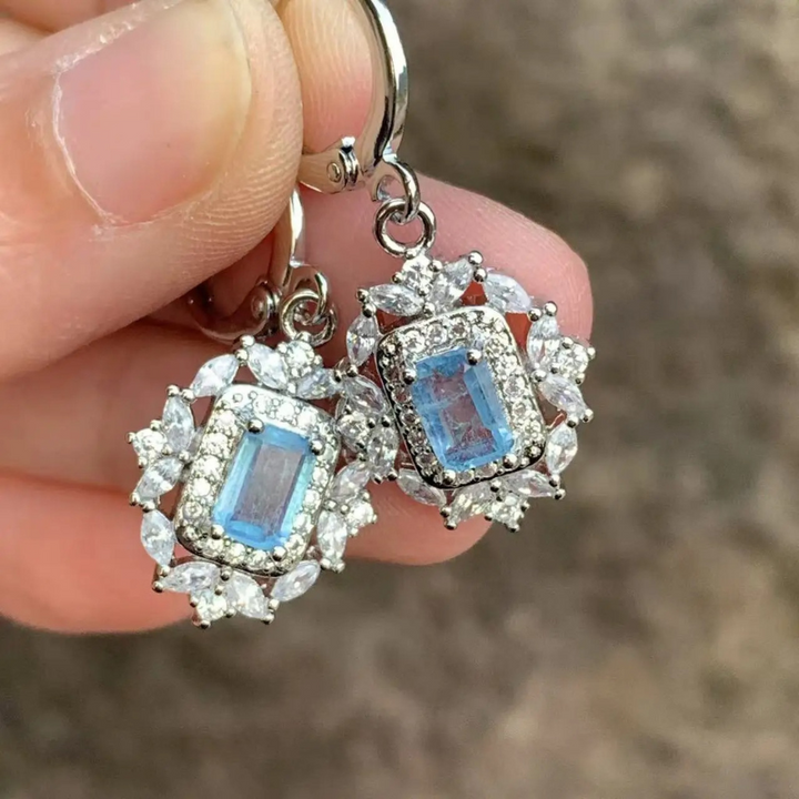 Levoire | Aquamarine Cristal Boucles D'Oreilles Argent 5mm