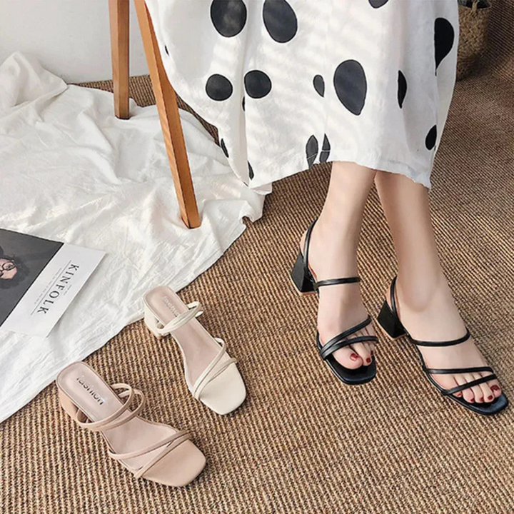 Levoire | Sandales À Levoire | Talons Blocs Femme - Pieds Carrés