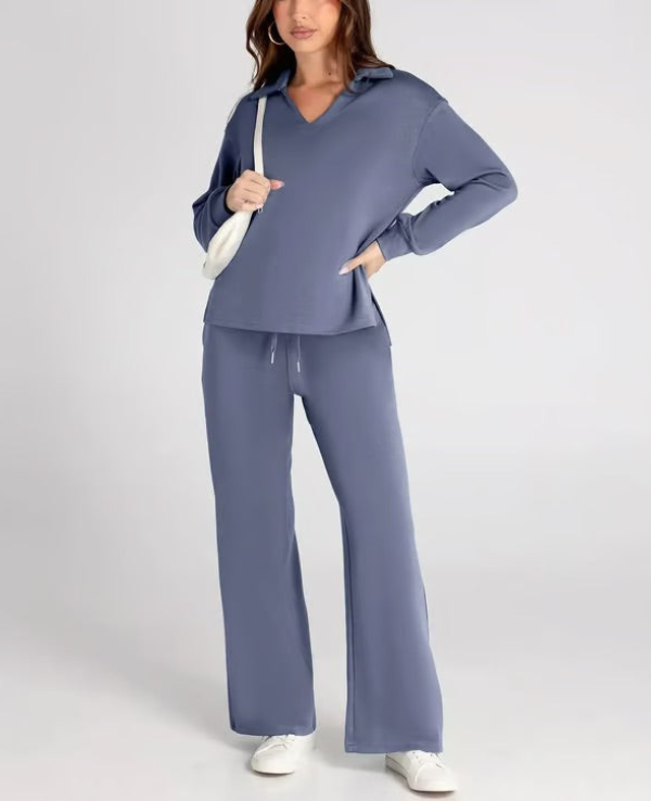 Levoire | Femmes Ensemble Deux Pièces Confortable & Tendance Apparence Pour Femmes Bleu Lilas