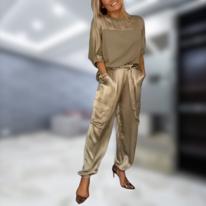 Levoire | Ensemble de top et pantalons à manches mi-longues Oro