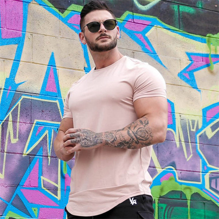 Levoire | T-shirt pour hommes Confortable Slim Fit T-shirt à manches courtes pour hommes Rosa