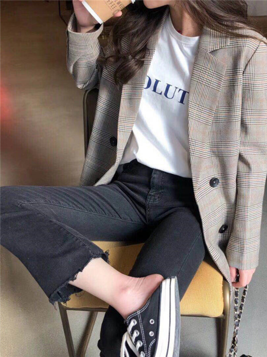 Levoire | Élégant Nœud De Cravate À Carreaux Blazer