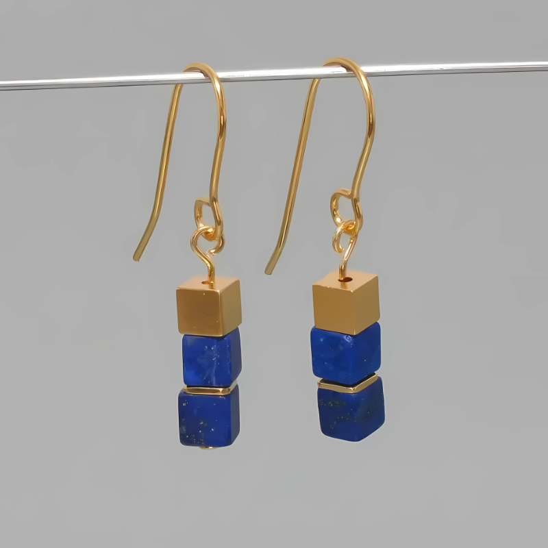 Levoire | Boucles D'Oreilles En Cube Bleu