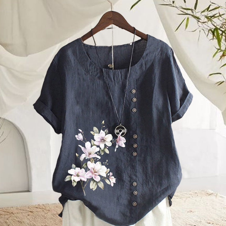 Levoire | Chemise en lin confortable en coton Bleu marine