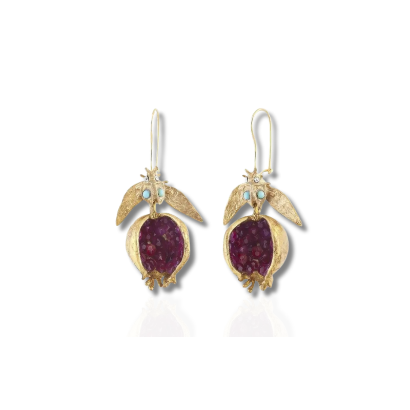 Levoire | Pomme Grenade Boucles D'Oreilles Dorées