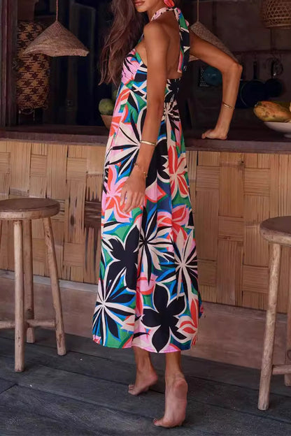 Levoire | Robe dos nu à imprimé floral bohème