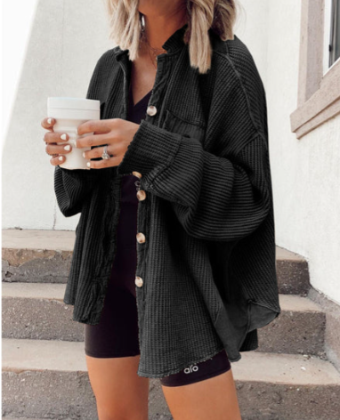 Levoire | Chemise-Vest Avec Boutons Pour Style Décontracté Noir