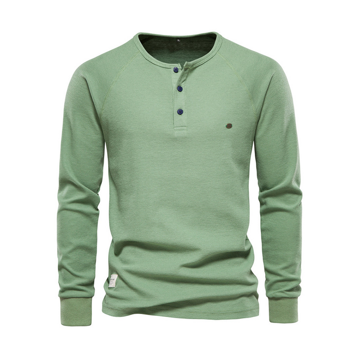 Levoire | T-Shirt Henley Homme Vert