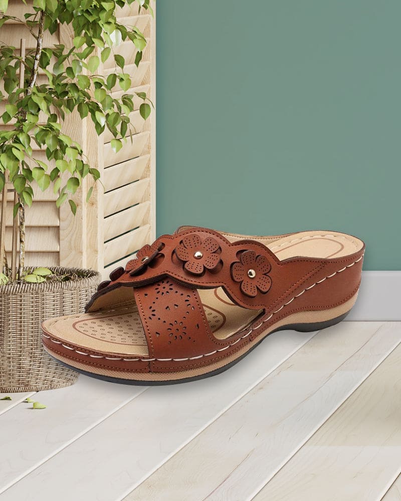 Levoire | Chaussons À Talons Compensés Confortables Braun