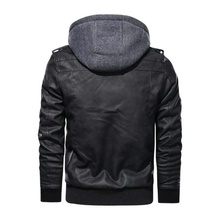 Levoire | Veste En Cuir Avec Capuche Intégrée