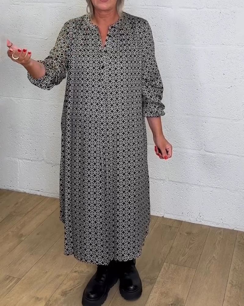 Levoire | Robe Avec Décolleté En V Et Motif Géométrique