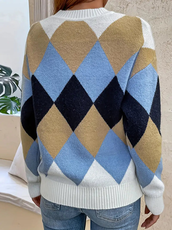 Levoire | Ruudullinen Pyöreäkauluspaita Ajattomaan Eleganssiin