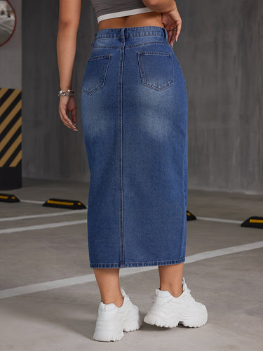 Levoire | Jupe Midi En Denim Taille Haute Et Volek