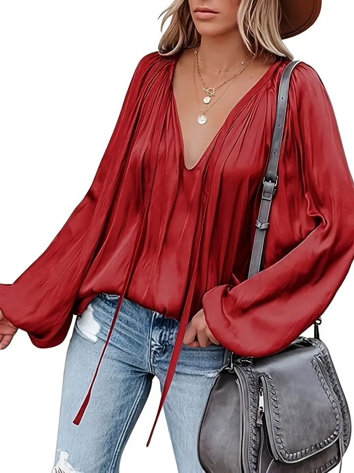Levoire | Blouse En Satin Pour Femmes Rot